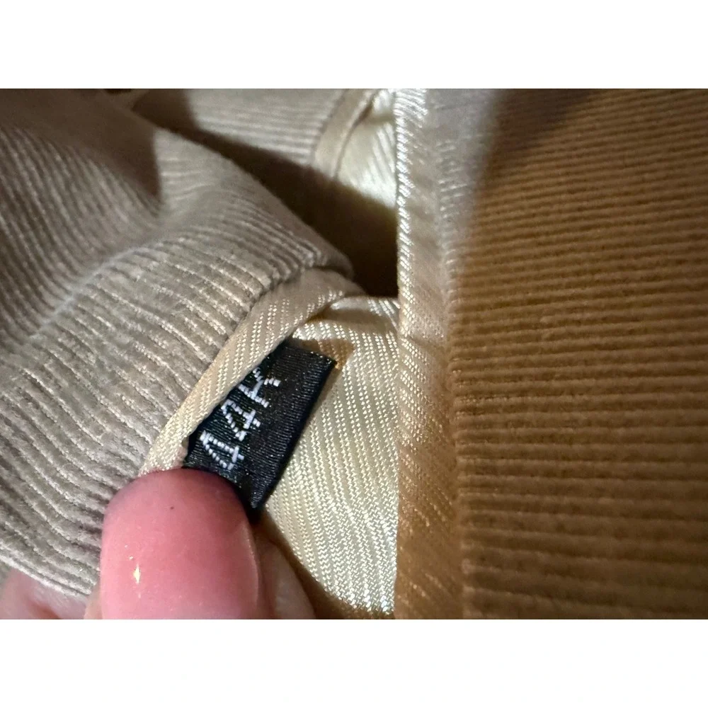 Alan Flusser Mens Tan Corduroy Blazer Sport Coat Beige 44R 100%‎ Cotton